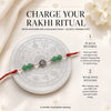 Green Aventurine and Clear Quartz Fresh Start Om Stone Rakhi for Brother, product image 3