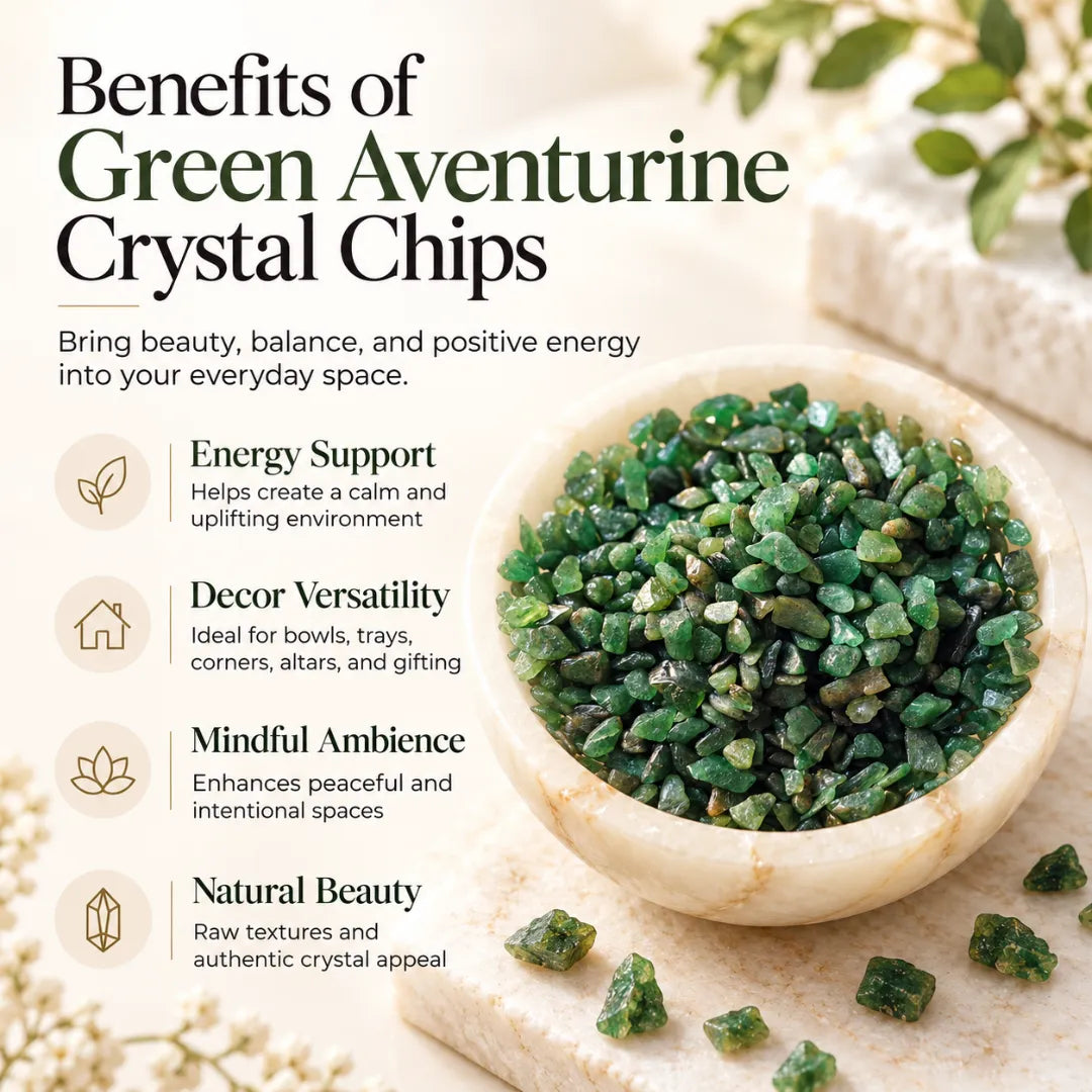 Green aventurine crystal chips pack view