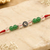 Green Aventurine & Clear Quartz Om Stone Rakhi for Brother