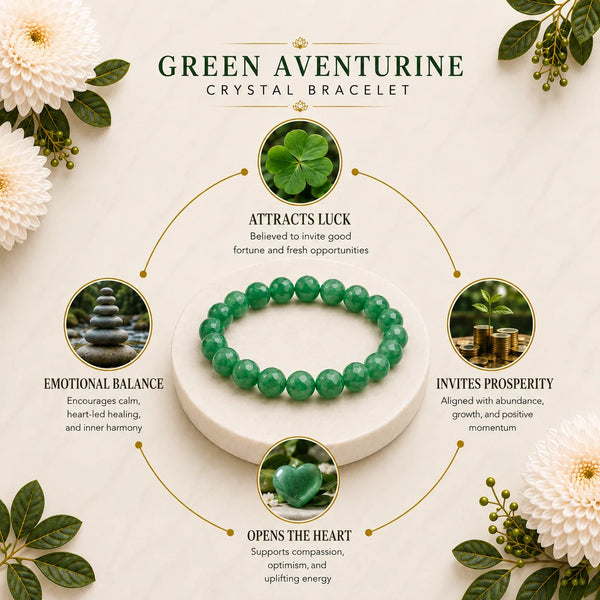 Green Aventurine Crystal Bracelet (8mm Beads)