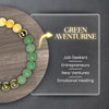 Green Aventurine crystal associated with job seekers, entrepreneurs, new ventures, and emotional healing