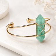 Green Aventurine Double Pointed Bracelet for Luck & Growth