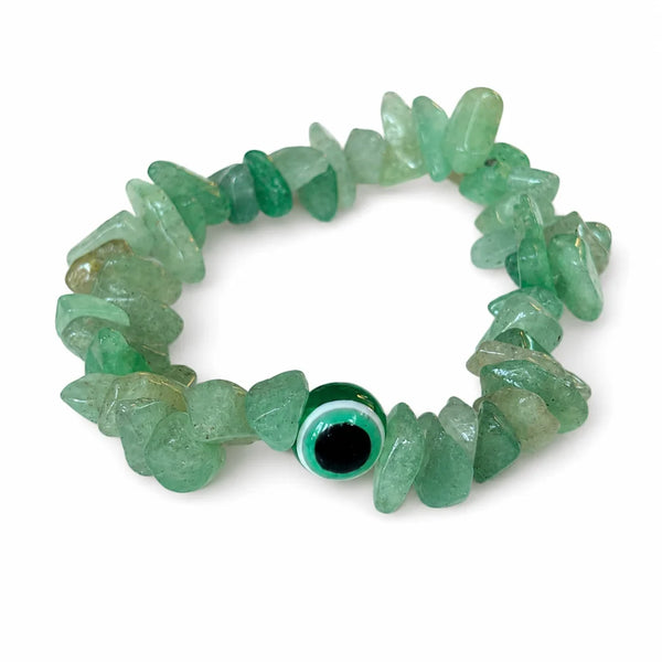 Green Aventurine Evil Eye Protection Bracelet | Natural Crystal Bracelet