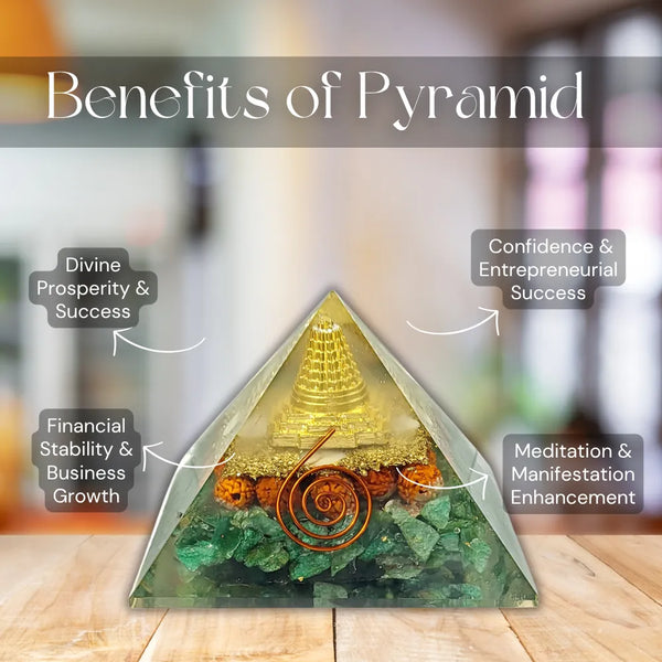 Green Aventurine Orgonite Pyramid | Prosperity Crystal Pyramid