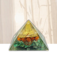 Green Aventurine Orgonite Pyramid | Prosperity Crystal Pyramid