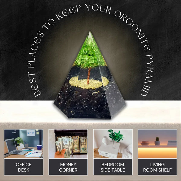 Peridot Tree Orgonite Pyramid