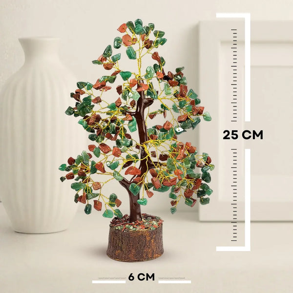 Green Aventurine Red Jasper Crystal Tree