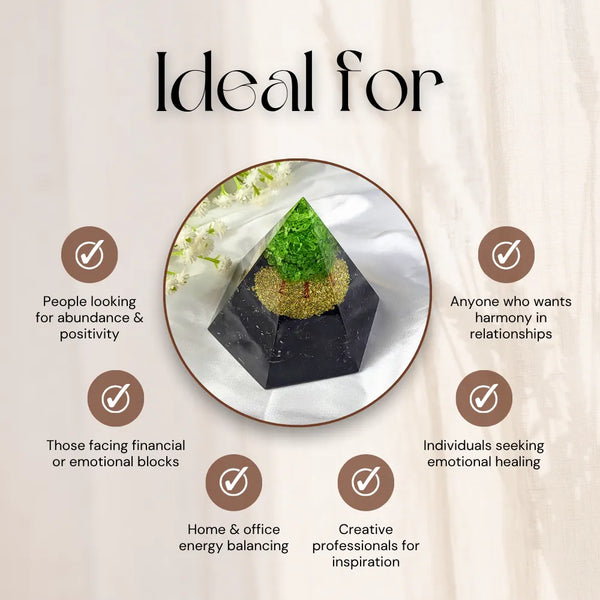 Peridot Tree Orgonite Pyramid