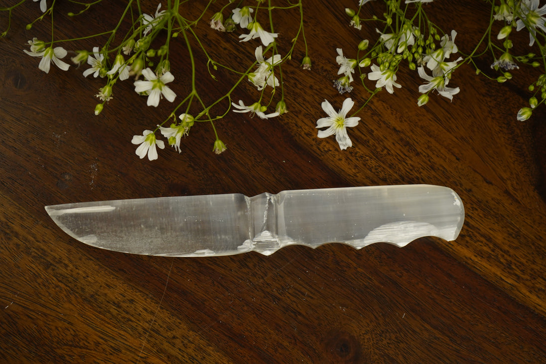 Transparent Selenite Energy Cleansing Knife