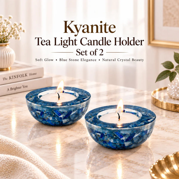 Kyanite Tea Light Candle Holder set