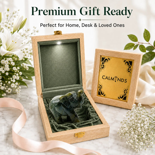 Labradorite Elephant Figurine | Natural Stone Elephant Décor