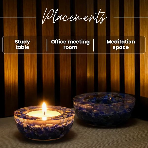 Lapis Lazuli Tea Light Candle Holder (Set of 2)