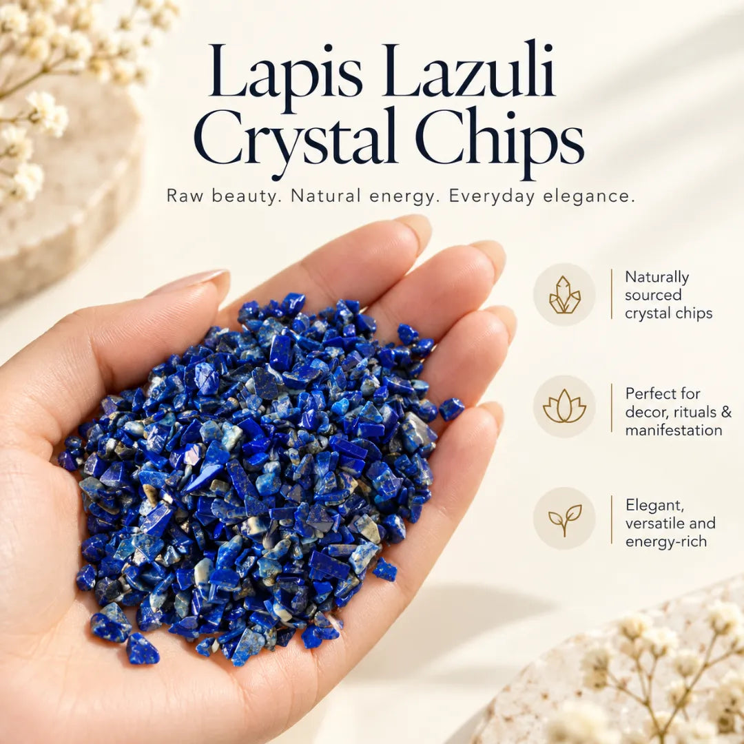 Blue lapis lazuli stone chips detail