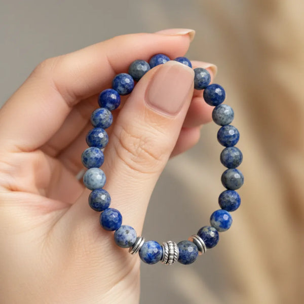 Lapis Lazuli Crystal Bracelet for Communication & Confidence - (8mm)