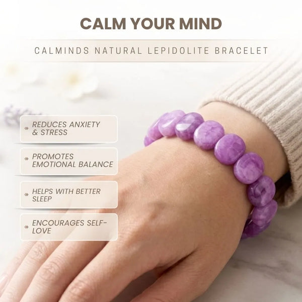 Natural Lepidolite Bracelet | Stress & Anxiety Relief