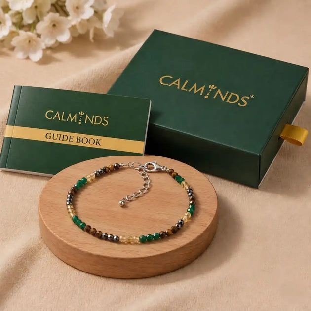Natural Money Magnet Crystal Anklet by Calminds, product image 4
