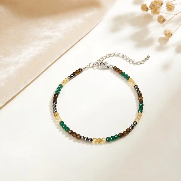 Natural Money Magnet Crystal Anklet for Wealth Attraction & Everyday Style