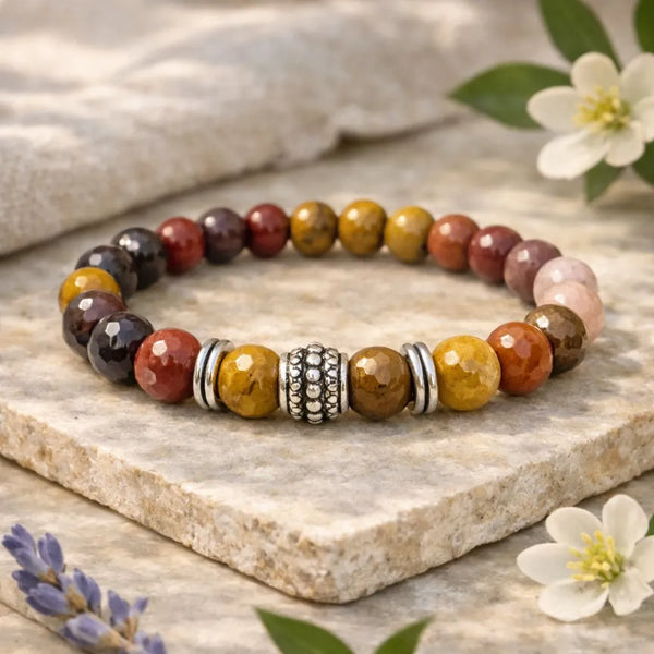 Mookaite Jasper Crystal Bracelet for Stability & Decision Making - (8mm)