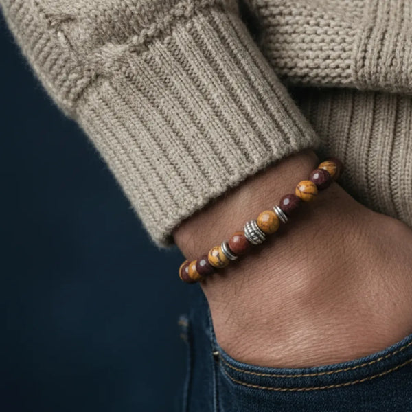 Mookaite Jasper Crystal Bracelet for Stability & Decision Making - (8mm)