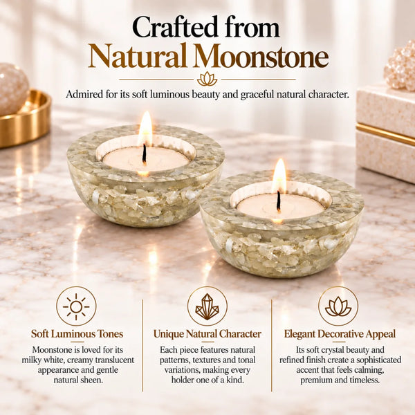 Moonstone Tea Light Candle Holder set