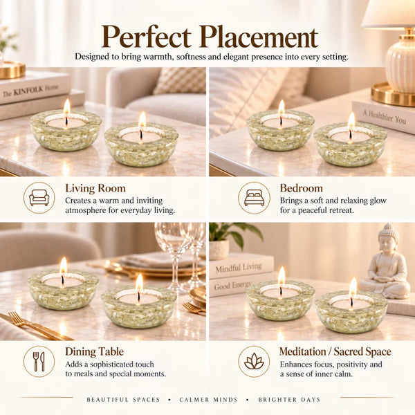 Moonstone Tea Light Candle Holder set