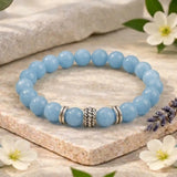 Aquamarine Crystal Bracelet for Calmness & Communication (8mm)