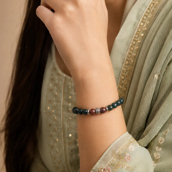 Natural Bloodstone Bracelet For Detoxification - (8mm)
