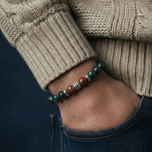 Natural Bloodstone Bracelet For Detoxification - (8mm)
