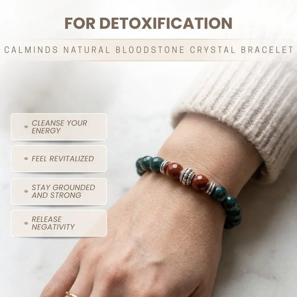 Natural Bloodstone Bracelet For Detoxification - (8mm)