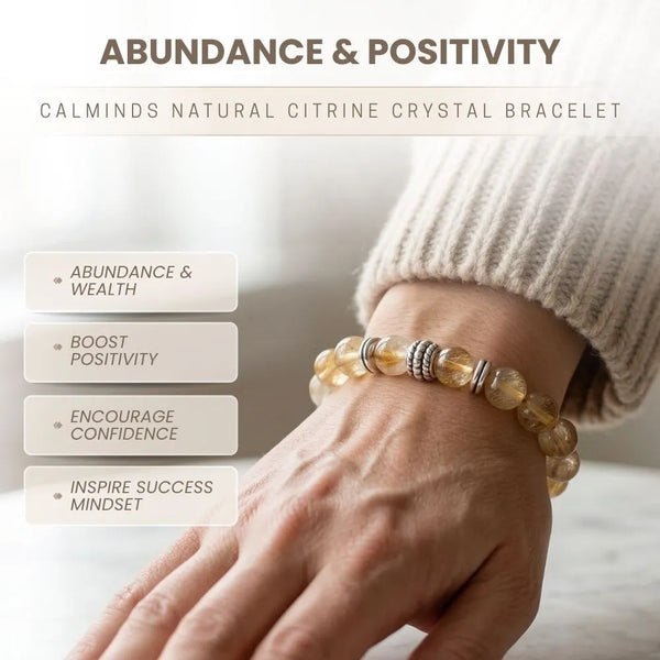 Natural Citrine Crystal Bracelet for Money, Wealth & Success - (8mm)