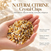 Natural citrine chips close-up