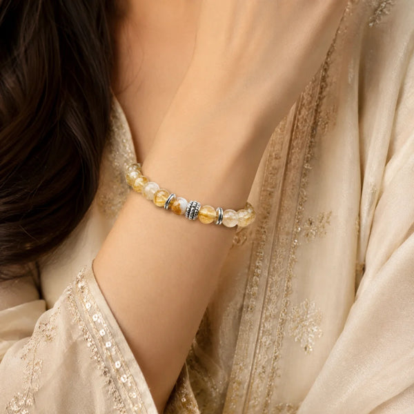 Natural Citrine Crystal Bracelet for Money, Wealth & Success - (8mm)