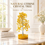 Natural Citrine Crystal Tree with Orgonite Base | Home & Office