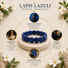 Natural Lapis Lazuli flat bead bracelet for wisdom and confidence