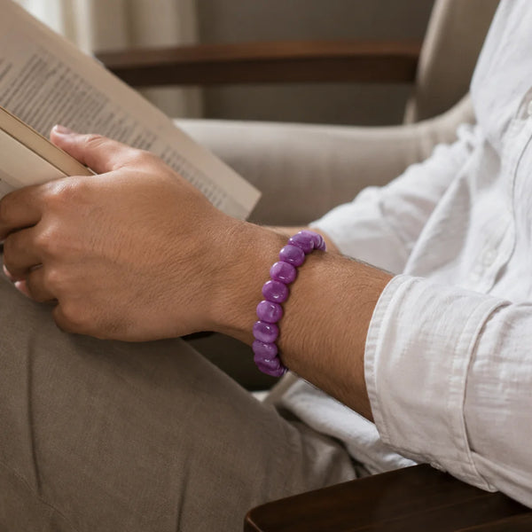 Natural Lepidolite Bracelet | Stress & Anxiety Relief