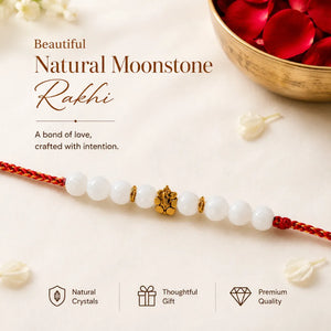 Natural Moonstone - Divine Blessings Rakhi for Brother