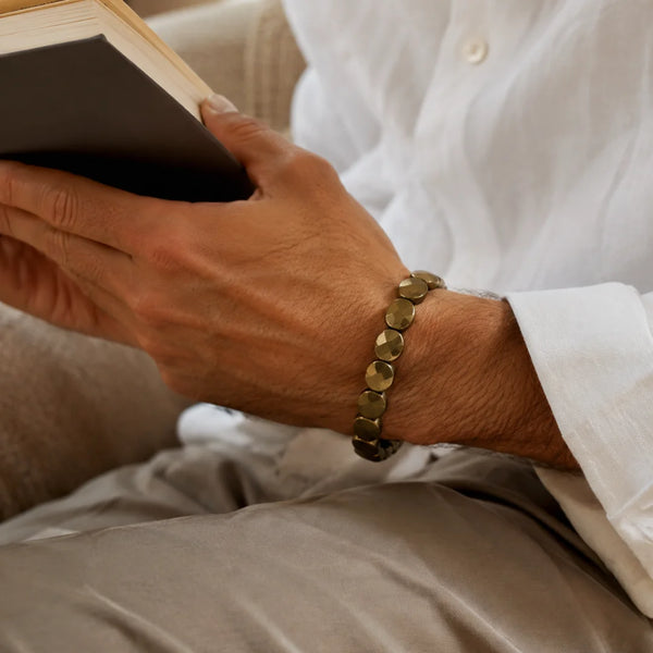 Natural Raw Pyrite Bracelet for Wealth - 100% Original Pyrite Stone