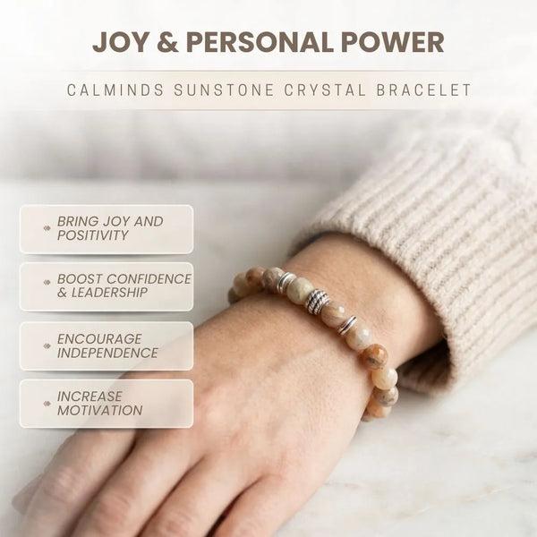 Natural Sunstone Bracelet – Crystal Bracelet for Leadership & Power - (8mm)
