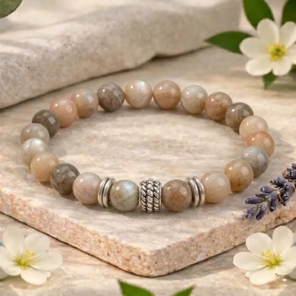 Natural Sunstone Bracelet – Crystal Bracelet for Leadership & Power - (8mm)