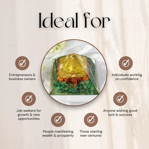 Green Aventurine Orgonite Pyramid | Prosperity Crystal Pyramid