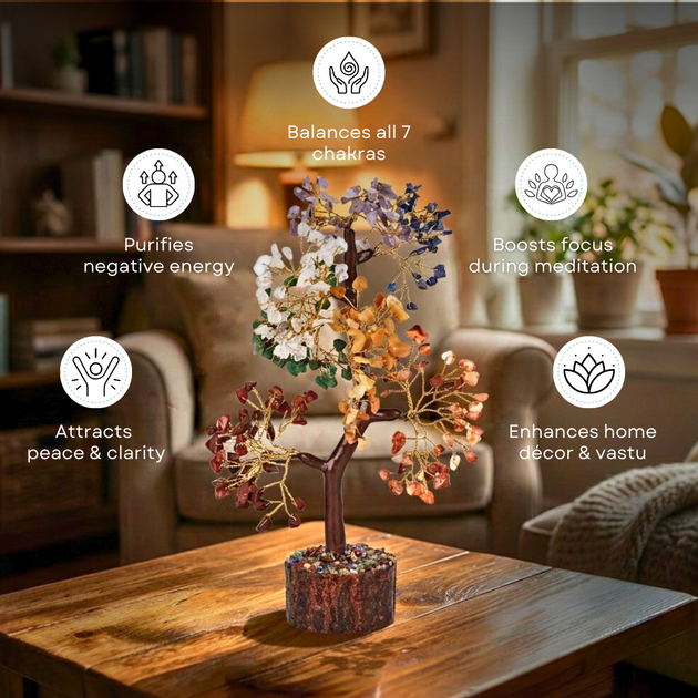 Original 7 Chakra Crystal Tree for Home Decor Vastu and Good Luck Gift