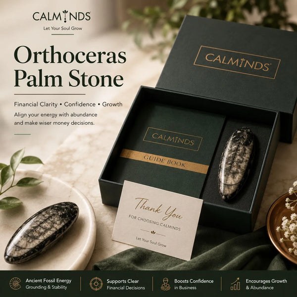 Orthoceras Fossil Palm Stone for Financial Discipline & Wealth Mindset