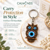 Evil Eye owl keychain close-up