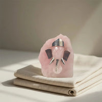 Handcrafted Rose Quartz Ganesh Figurine