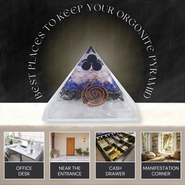 Prosperity Magnet Orgonite Pyramid | Abundance Energy Pyramid