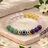 Prosperity & Steadiness Bracelet | Multi-Stone with Evil Eye