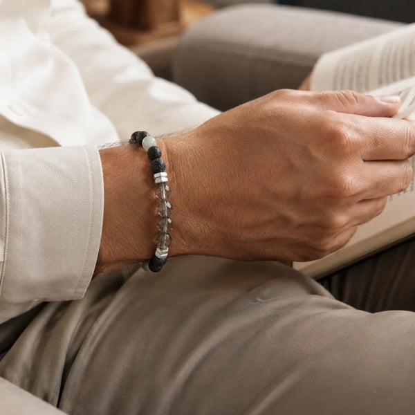 Protection Bracelet | Onyx, Smoky Quartz & Labradorite