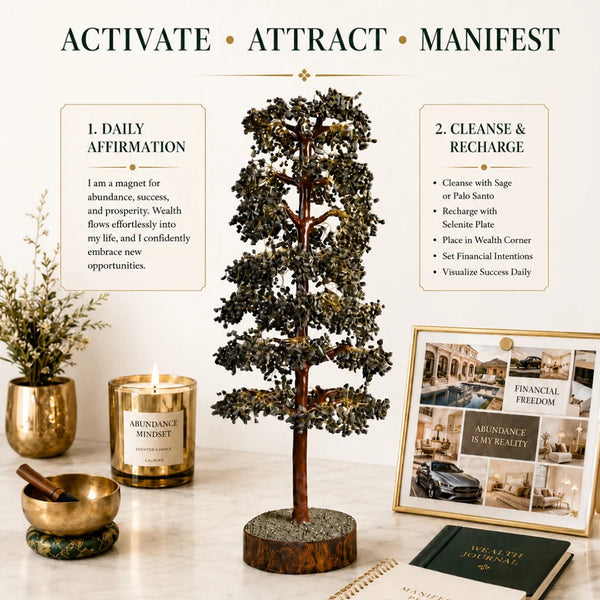 Pyrite Wealth Tree 3 FT (5000 Beads) | Certified Luxury Crystal