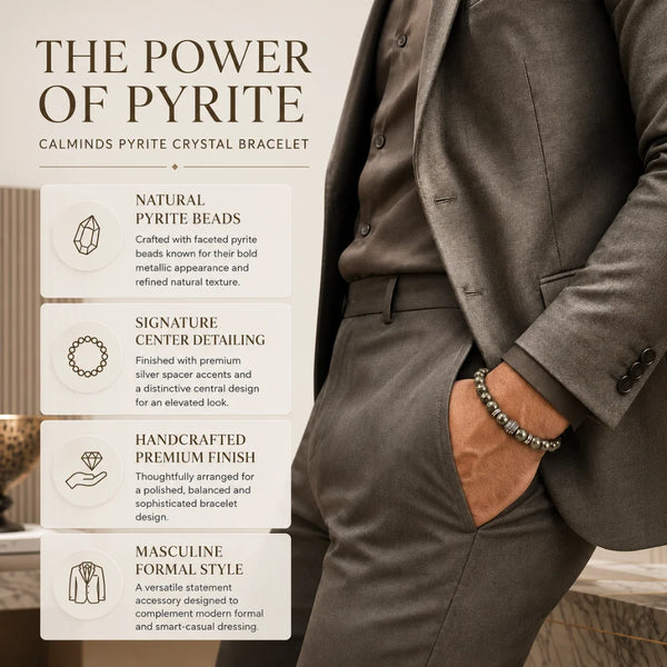 Pyrite Crystal Bracelet for Money, Wealth Confidence & Success (8mm)