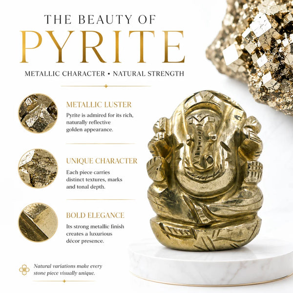 Pyrite Ganesha Idol | Wealth & Success